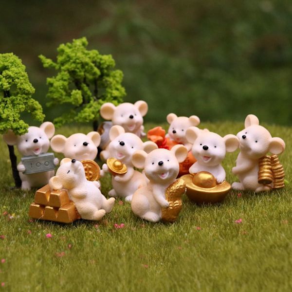 Money Mouse Figurine Miniature Mice Kulta VAALEANHARMAA 6 light gray 6