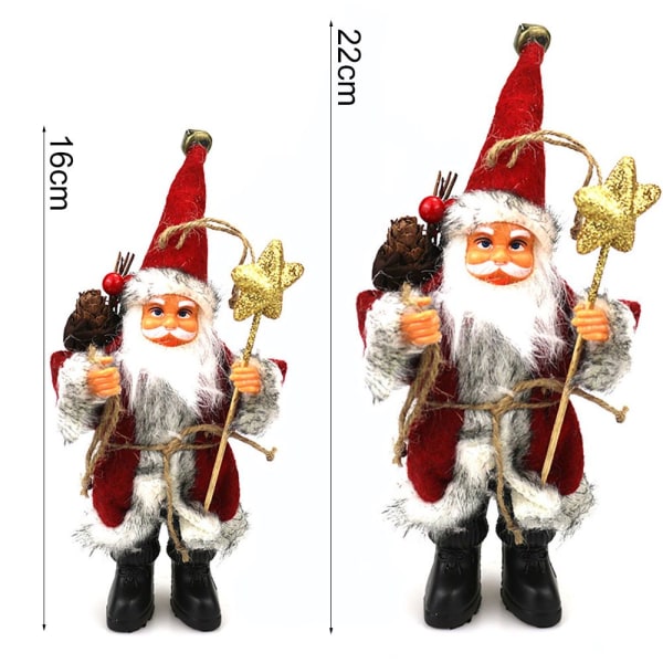 Julehengedukke Julenissen HVIT 16CM white 16cm