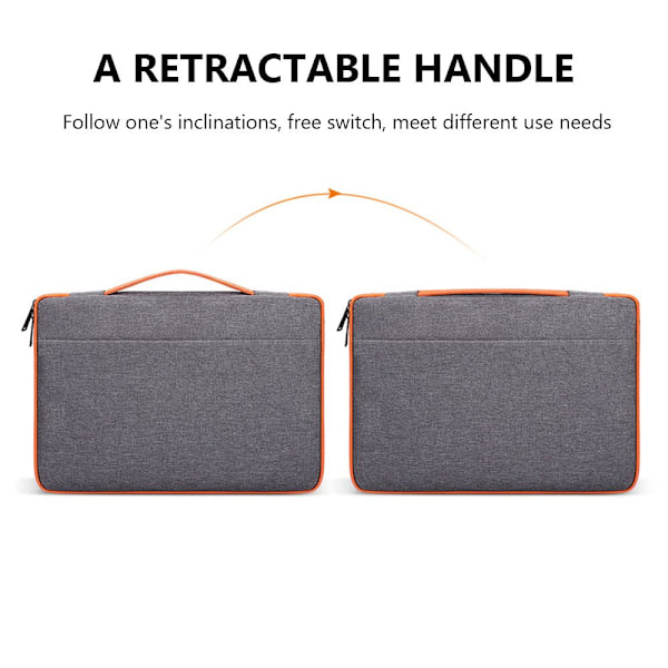 11 13 14 15,4 15,6 tommer Taske Sleeve Case Laptop GRÅ 14,1 TOMM Grey 14.1 inch