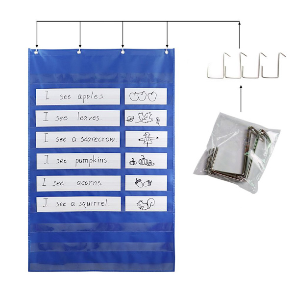 Tidsplan Pocket Chart Børnekalender BLÅ blue