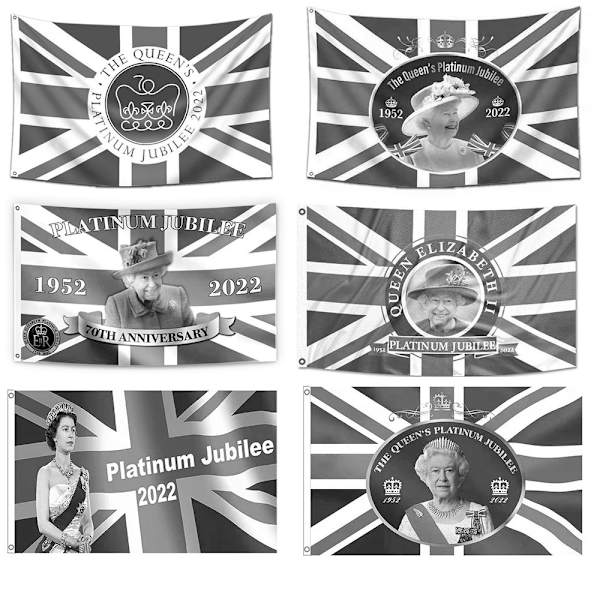 Queen Platinums Jubilee Flag 2022 Queen Banner STYLE 3 STYLE 3 style 3