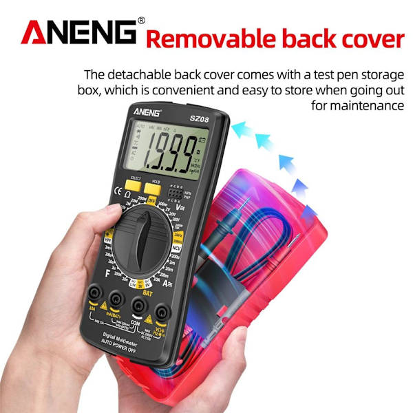 Digital Smart Multimeter Strömspänningstestare SVART Black