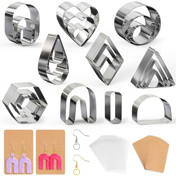 Polymer Clay Cutters Sett Øredobbformer 27STK 27STK 27pcs