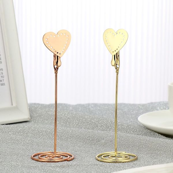 Foto Metal Clip Card Holder ROSE GULD HJERTE rose gold Heart-Heart