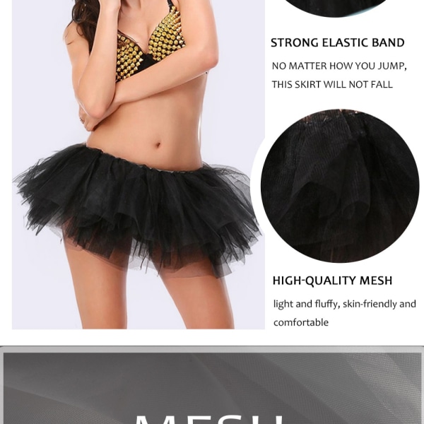 Tutu-nederdel 5-lags SORT Black