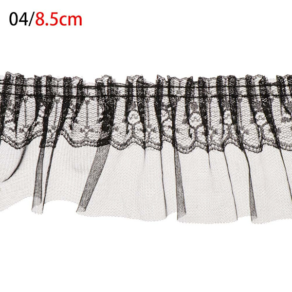 3D plissert mesh blondestoff volangstrim 4