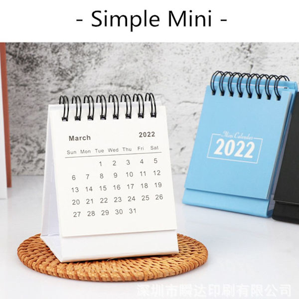 Skrivebordskalender Minikalender BLÅ blue
