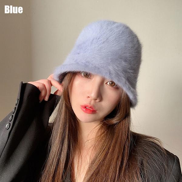 Mjuk plyschhatt Bucket Hat BLÅ blue