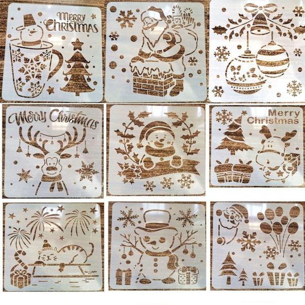 Julestil stencil spraymaling skabelon #4 #4 #4