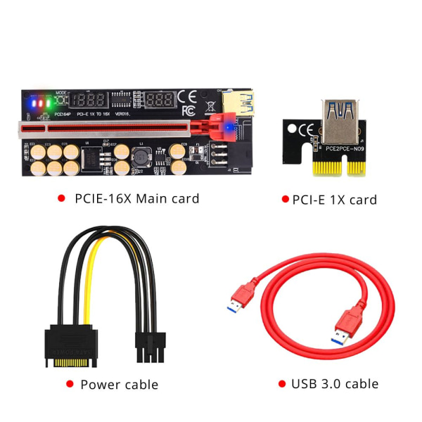Riser Card PCI-E PUNAINEN Red