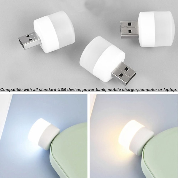 Mini USB Light Pocket Card Lamp HVID LYS white light