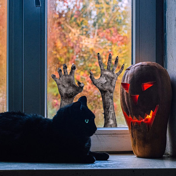 4 kpl Halloween-seinätarrat 3D Ghost Hand Set set Set