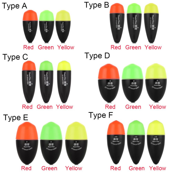 Fishing Float Elektriska Floats GUL TYP A TYPE A Yellow Type A-Type A