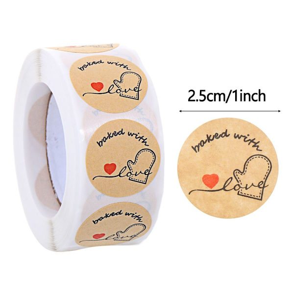 500 kpl / Roll Bakery Tarra Baked with Love Tarra C C