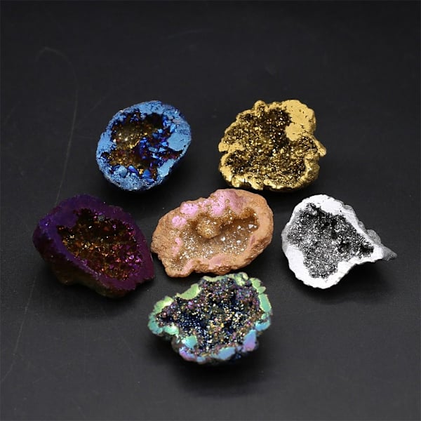 Crystal Cornucopia Natural Agat Geode BLÅ blue