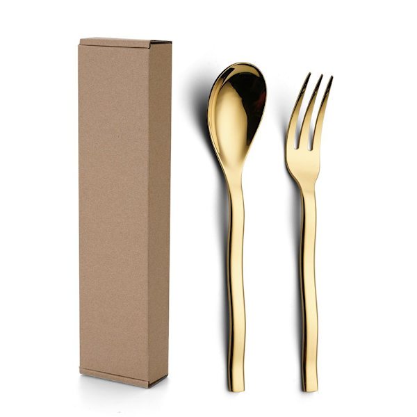Ruokailuvälinesetti Set KULLA LAATIKKOLLA LAATIKKOLLA gold with box-with box