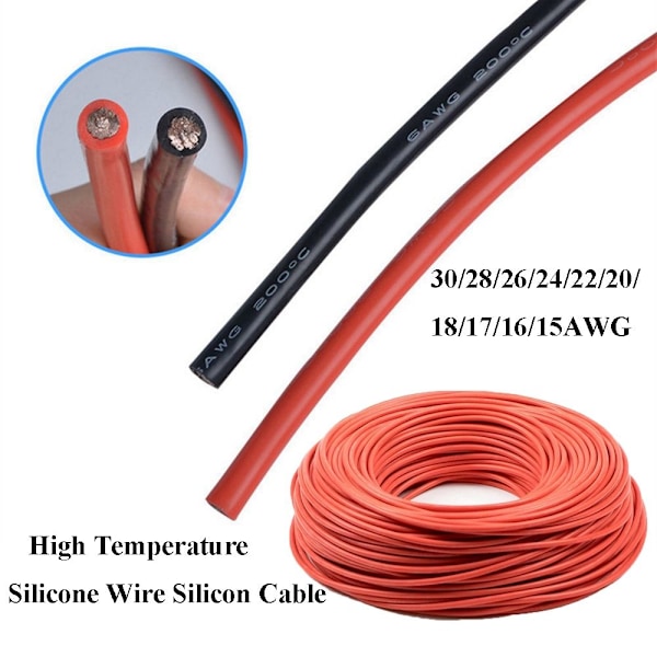 Silikonikaapeli Ultra Flexible Wire PUNAINEN 26AWG 26AWG Red 26AWG-26AWG