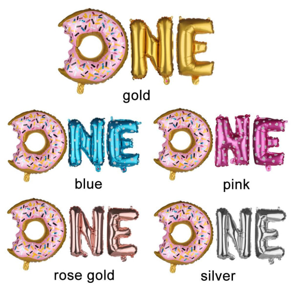 3 kpl set Donut One Letter ROSE GOLD rose gold