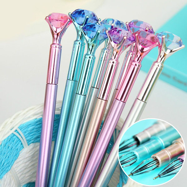 0,5 mm Diamond Gel Pen Krystalkuglepenne Gel Pen LILLA Purple