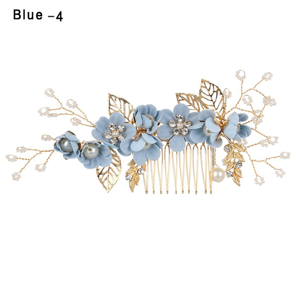 Hårkammar Blomma hårnål Brudklämmor BLÅ 4 blue 4