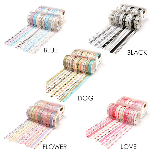10 rullaa/ set Washi Tape koristetarrat DOG DOG DOG