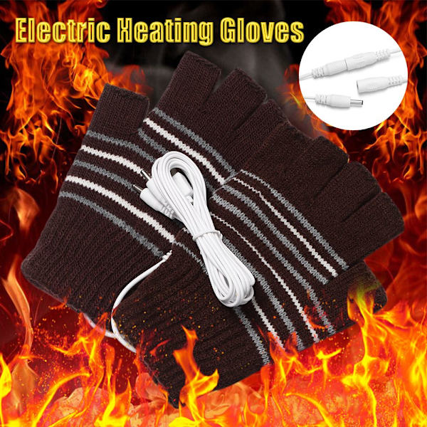 Sähkölämmityshanskat Full & Half Finger Gloves MUSTA black