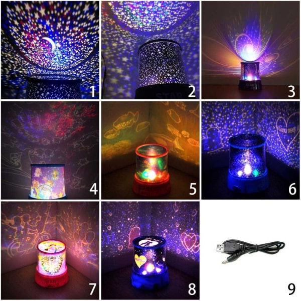 LED Galaxy Light Star -projektori 3 3 3