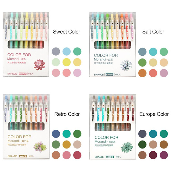9 kpl / set Set Täytekynäsarja SWEET COLOR SWEET COLOR Sweet Color