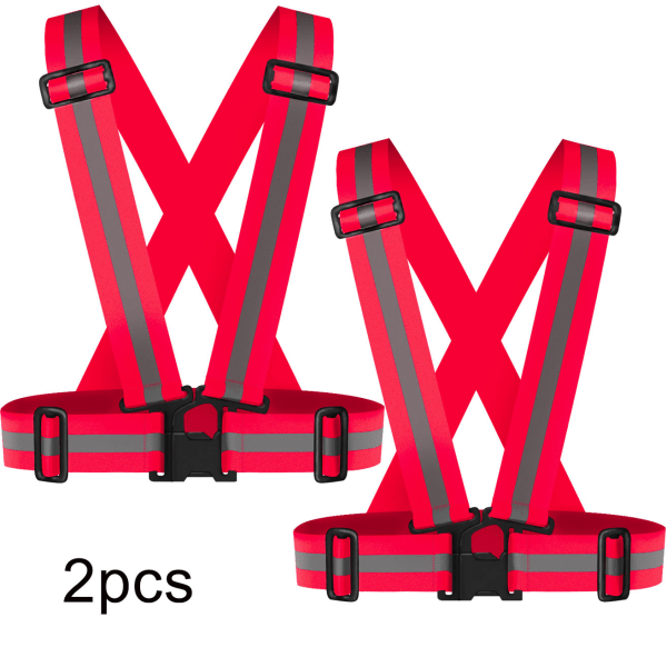 2-pack högkvalitativ reflexväst / reflexsele Red 2pcs