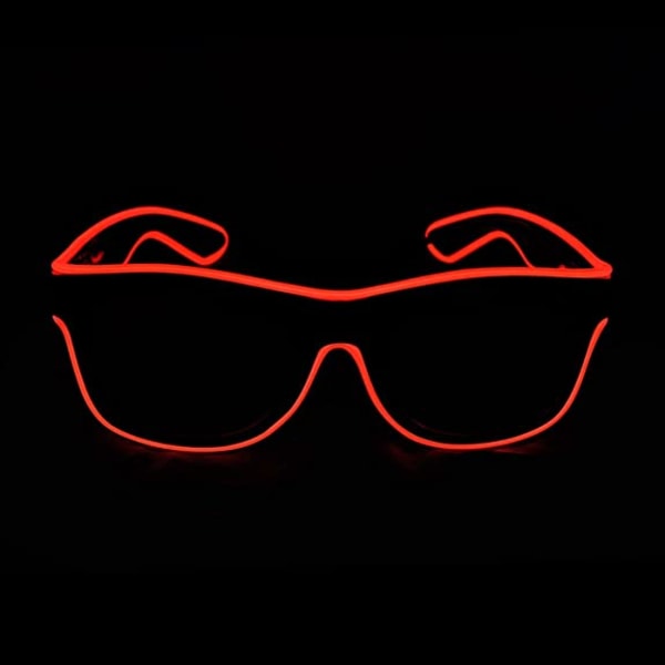 Tänd upp EL Wire -glasögon blinkande LED -solglasögon Orange