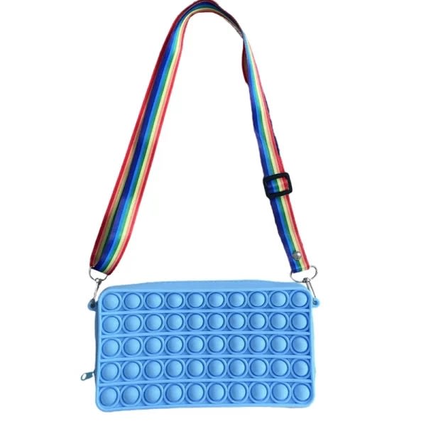 Rainbow Simple Fidget Pop Bag Toy School Backpack Blue
