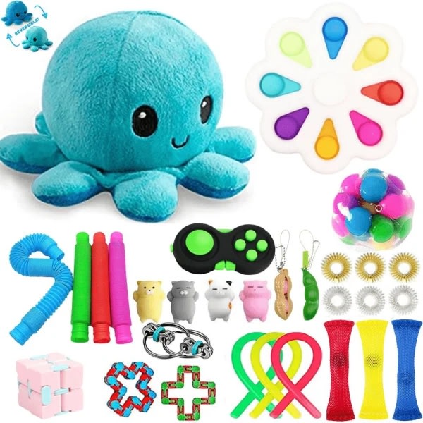 30-pack Fidget Toy Set Pop it Sensory Toy för vuxna och barn 30pcs