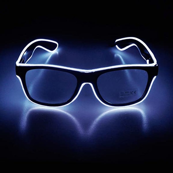 Tänd upp EL Wire -glasögon blinkande LED -solglasögon Blue