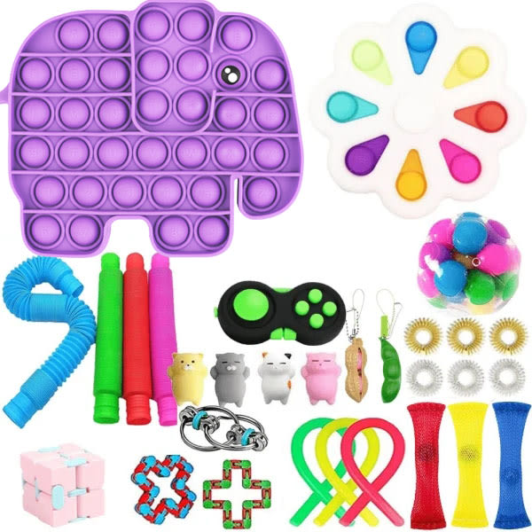 30-pack Fidget Toy Set Pop it Sensory Toy för vuxna och barn 30pcs