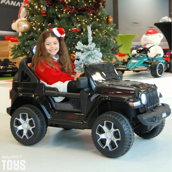 Batteribil 12V - Jeep Wrangler Rubicon - 2 till 6 år - Svart Svart