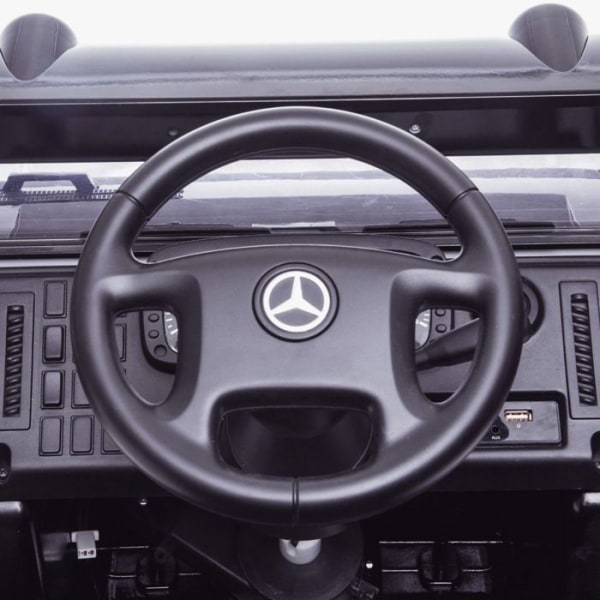 Elbil för barn Mercedes Unimog U5000 - Vit - MP3, USB, SD - Fjärrkontroll Vit