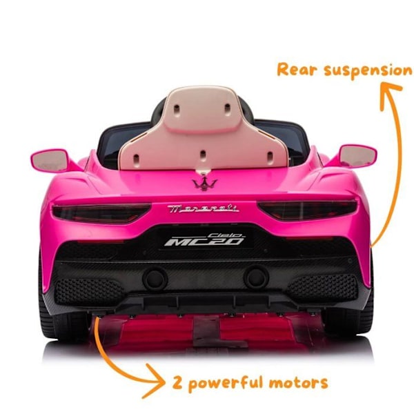 Barnbil 12V - Maserati MC20 Cielo - 1 till 5 år - Rosa