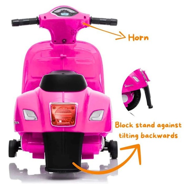 Eltruck för barn - Vespa GTS - 6V - 1 till 3 år - Rosa Rosa