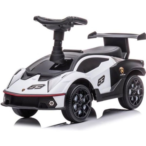 Vit Lamborghini Child Ride-On - Push Car med fack och horn