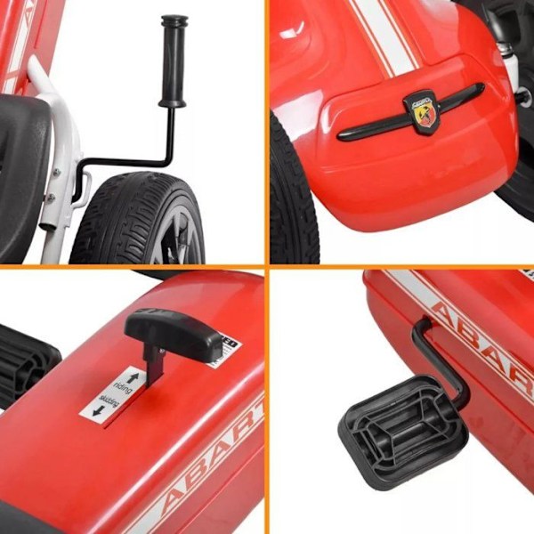 Go Kart med Pedaler Abarth - för Barn - 3 till 7 år - EVA-hjul - Röd Röd