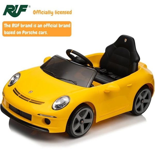 Barnbil Elektrisk 12V - RUF GT - 1 till 5 år - Gul Gul