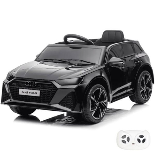 Barnbil Elektrisk 12V - Audi RS6 - 1 till 5 år - EVA-hjul - Svart Svart