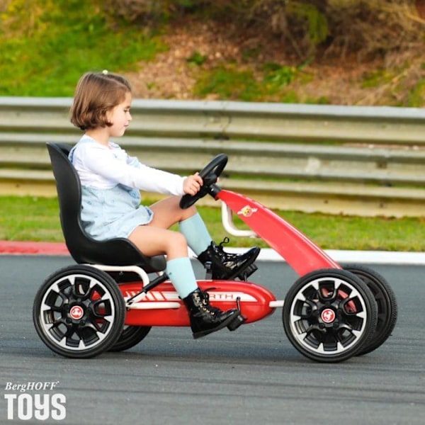 Go Kart med Pedaler Abarth - för Barn - 3 till 7 år - EVA-hjul - Röd Röd