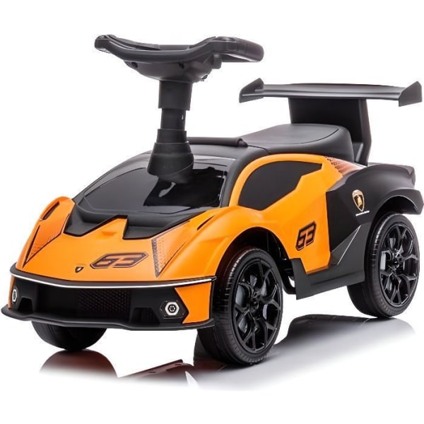 Lamborghini Child Ride-On - Orange - Push Car med fack och horn