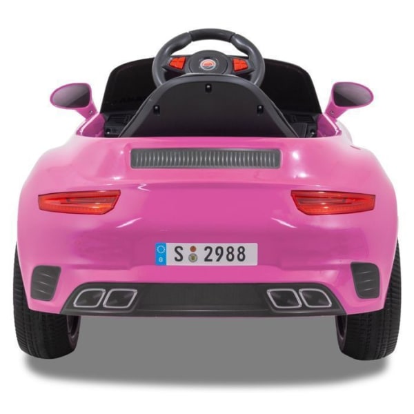 Kijana Porsche Style Elbil för barn, 3 till 6 år, 12V Motor, MP3, Läderstolar, Lampor, Med Fjärrkontroll, Rosa