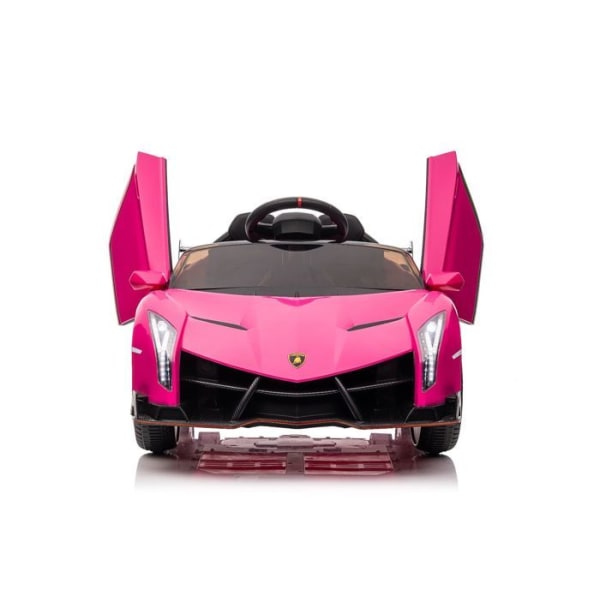 Lamborghini Veneno Elbil för barn, 1 till 6 år, 12V-motor, belyst, MP3, USB, Mjukstart, Fjärrkontroll, Rosa Rosa