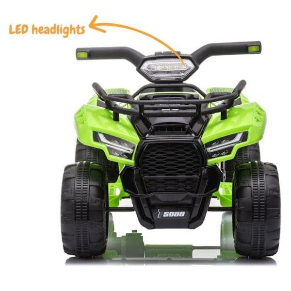 Eltrisk fyrhjuling för barn - ATV 5000 - 1 till 3 år - Batteri 7.4V - Grön - 3 km/h Grön