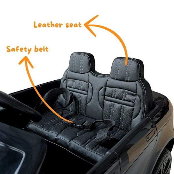 Elbil 12V - Range Rover Evoque - 2 till 6 år - EVA-hjul - Svart Svart
