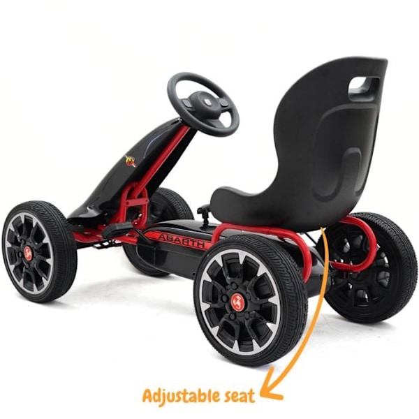 Go Kart med Pedal Abarth - för Barn - 3 till 7 år - EVA Hjul - Svart Svart