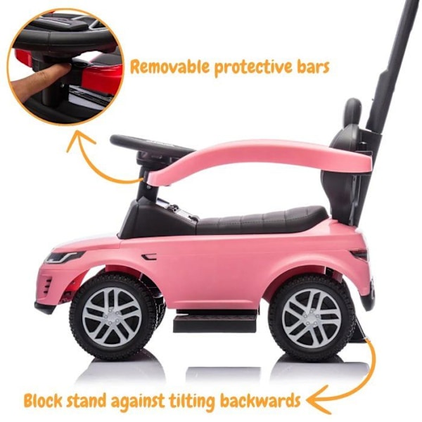 Porteur Barn 2-i-1 - Land Rover Discovery - 1 till 3 år - Rosa Rosa